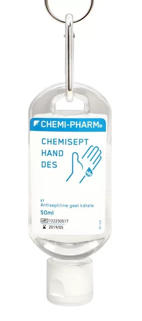 CHEMISEPT HAND DES 50ml KOOS RIIETELE KINNITATAVA KLAMBRIGA