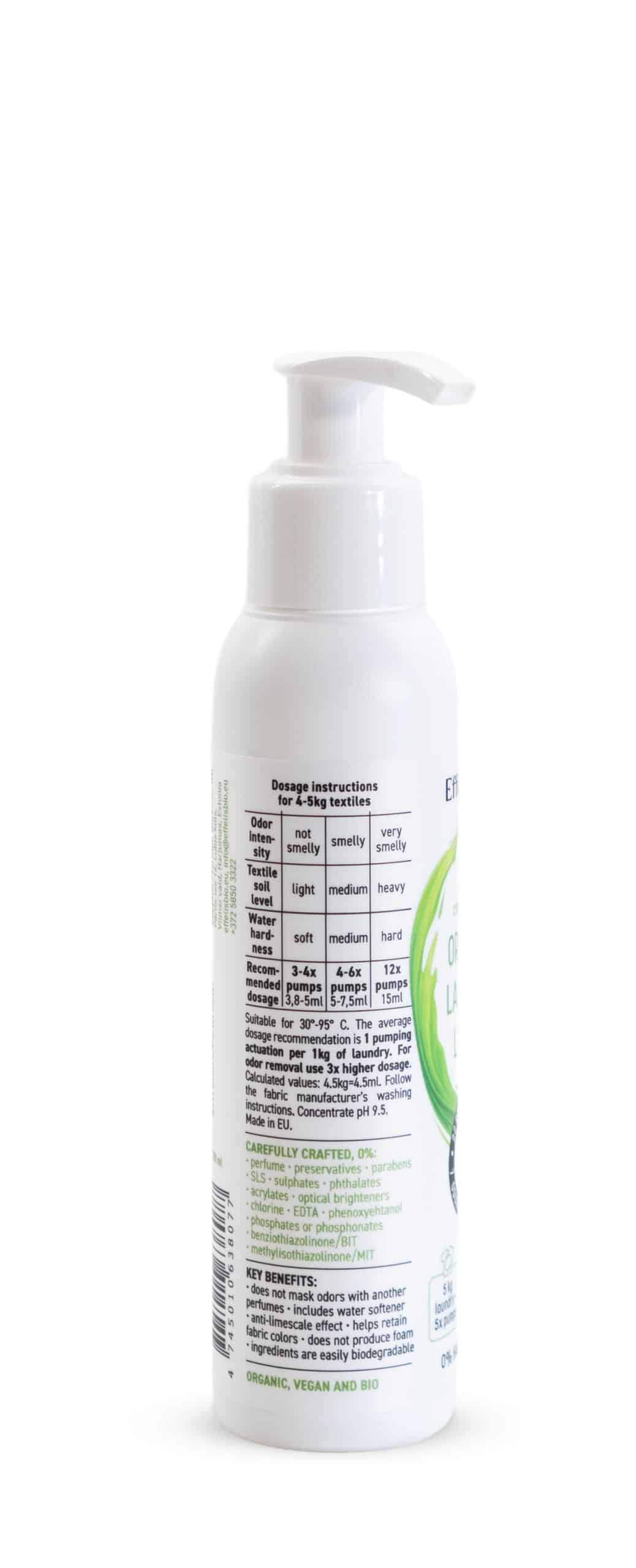 Lõhnatu orgaaniline pesugeel tavapäraseks pesude pesemiseks 100 ml. Ebameeldivaid lõhnu eemaldav. – pilt 2